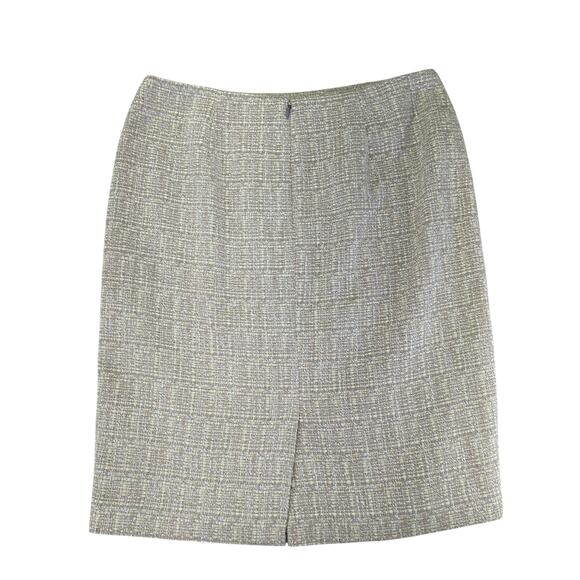 Talbots Tweed Skirt Tan Cream Straight Pencil Women's Size 10‎ Lined - Picture 2 of 4